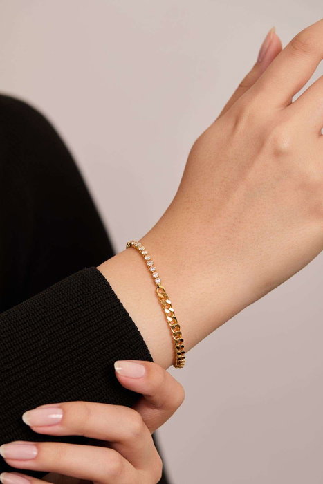 Heliophilia Silver Pulsera de Oro con Recubrimiento de Laca